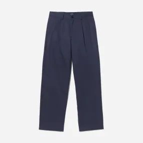 Twill Double-Pleat Pant - Navy