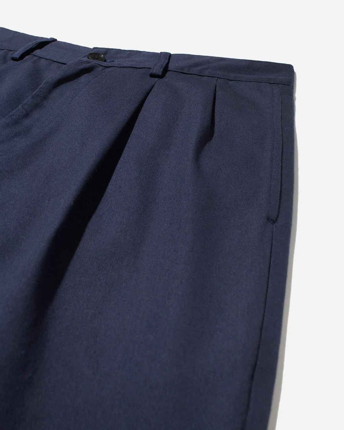 Twill Double-Pleat Pant - Navy