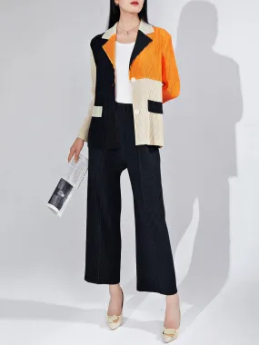 Women's 2-Piece Pleated Blazer & Trousers Set